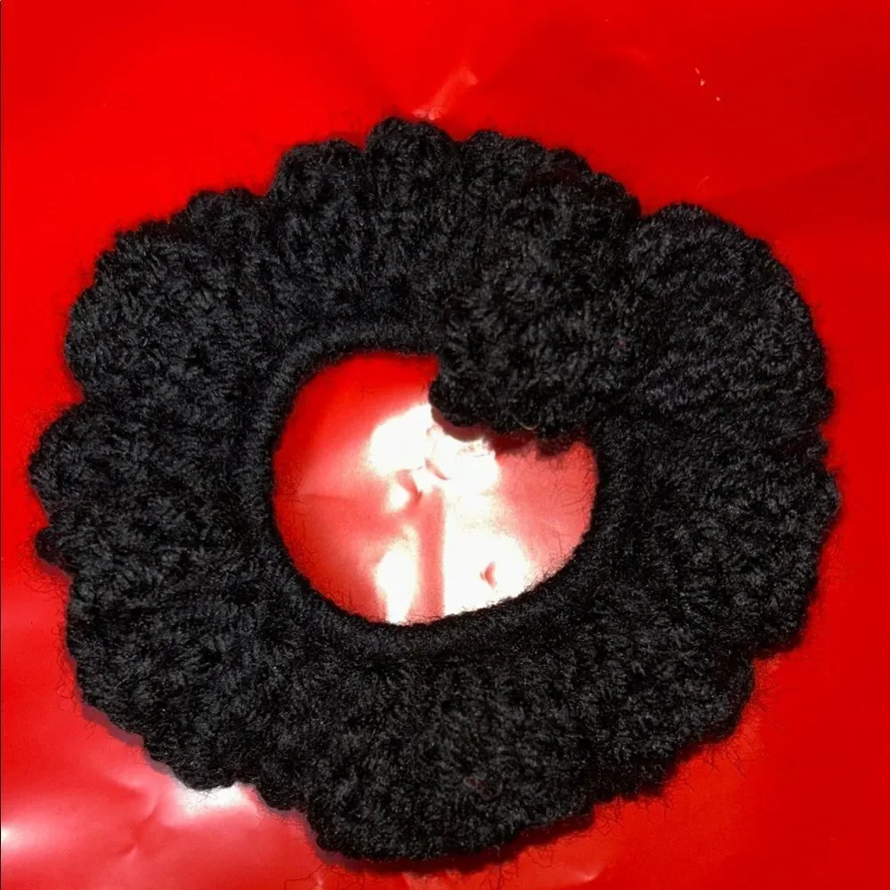 Colorful Knitted Hair Scrunchies Set Of 4